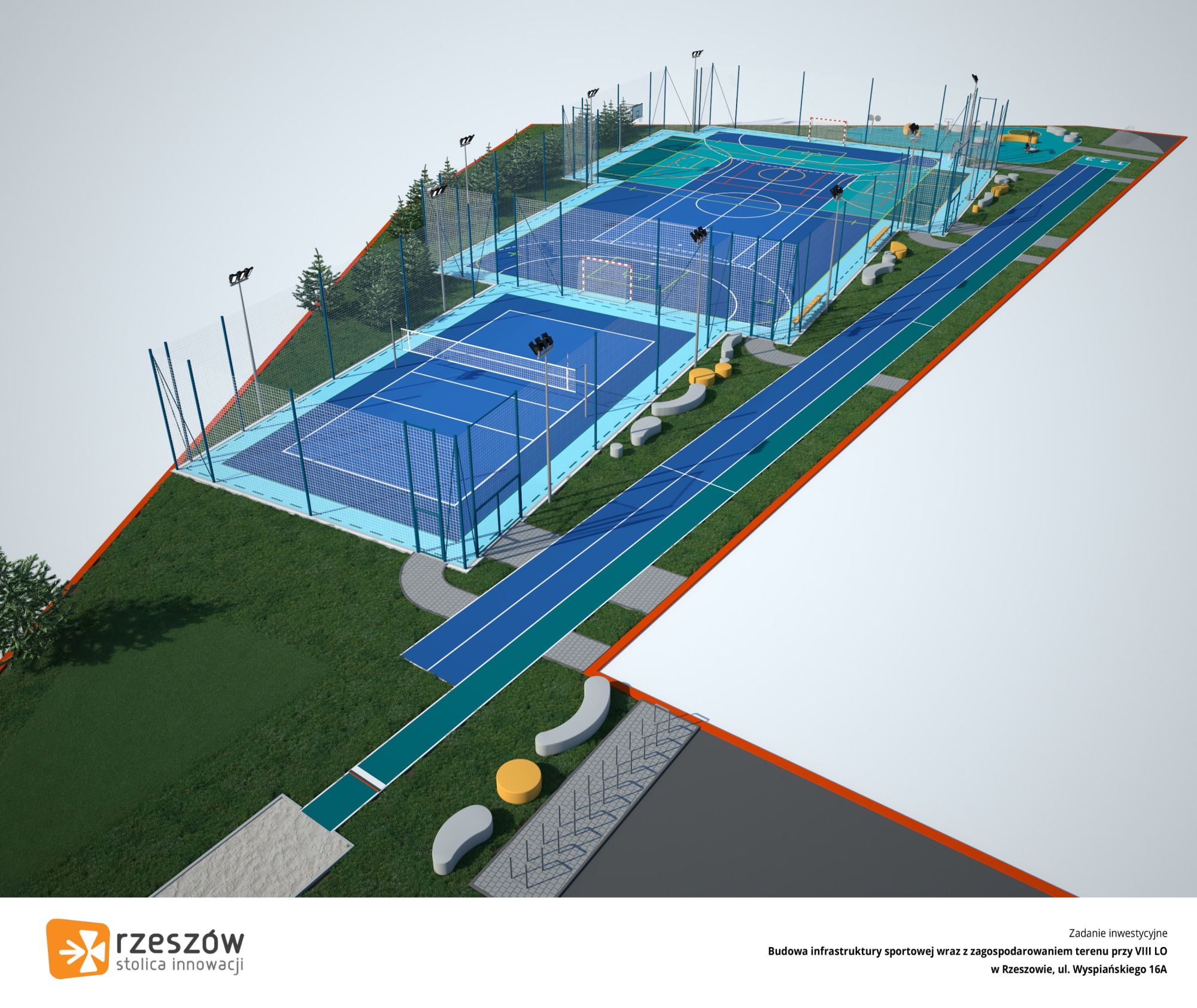 wizualizacja wielofunkcyjnych boisk